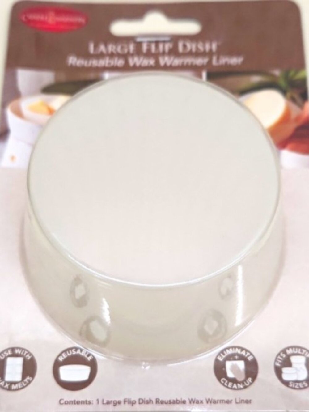 Reusable Silicone Wax Melt Liner for Warmers - Easy Flip Dish White